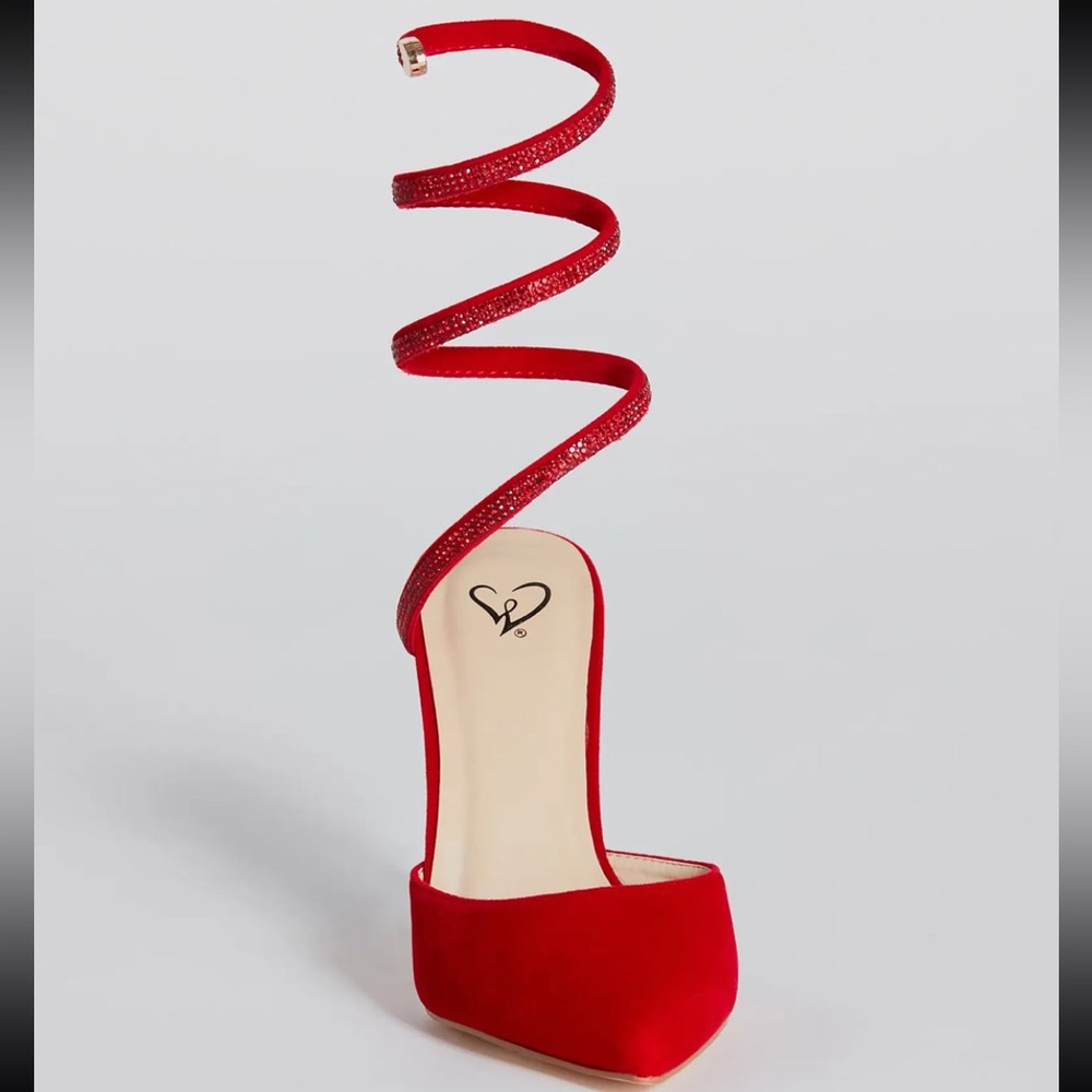 Windsor Vibrant Red Strappy Heels - Picture 6 of 6